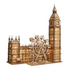 3D Holzpuzzle mit Big Ben, Riesenrad und LED Beleuchtung für kreativen Bastelspaß und stilvolle Deko