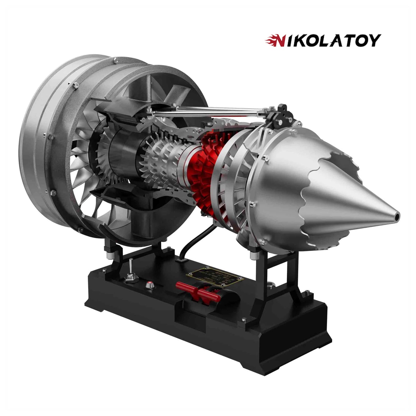 TECHING Mittelgroßes Turbofan-Triebwerksmodell - DIY-Bausatz (12 Zoll)