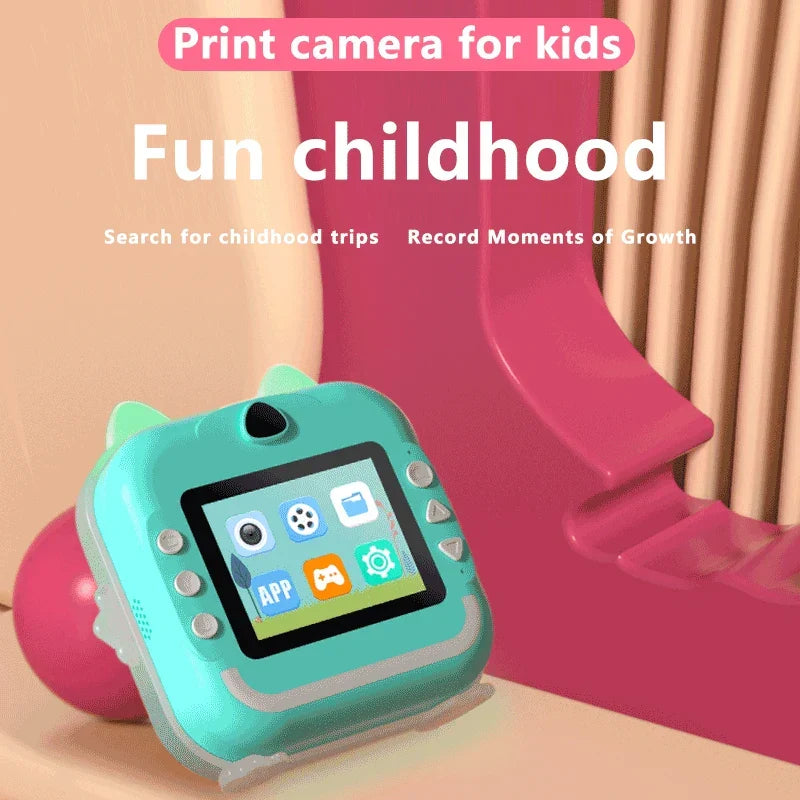 Kinder Sofortbildkamera mit 1080P, Thermodruck und 32 GB Speicherkarte