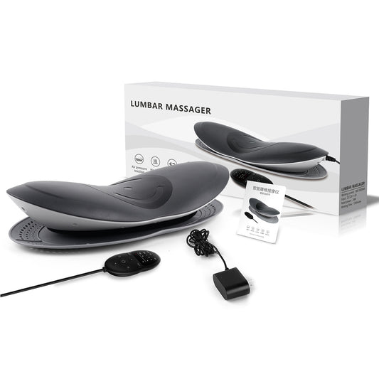 Elektrisches Nackenmassagegerät mit ergonomischer Form und Fernbedienung für entspannte Anwendung zu Hause.