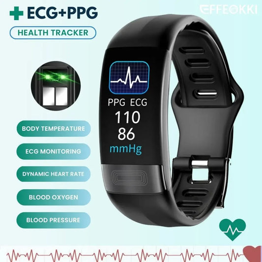 Fitness Bracelet Heart Blood Body Monitoring Black-1