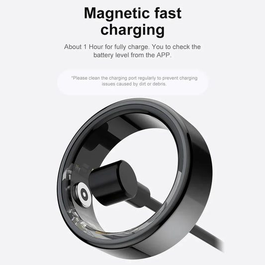 Smart Ring Fitness Tracker aus Edelstahl mit Schlaftracking