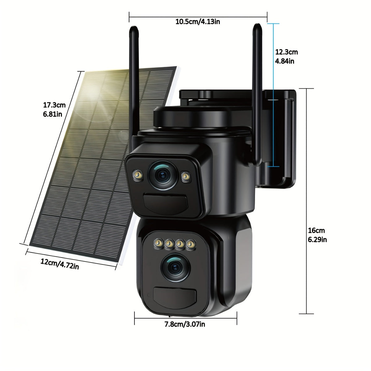 360° Solar WLAN Überwachungskamera mit 1080p und LED Licht