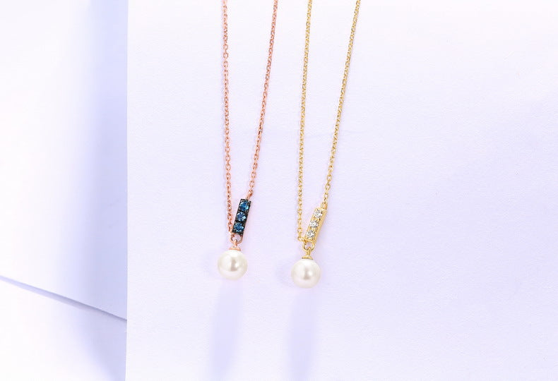 Halskette „Pearl Glow Blue“