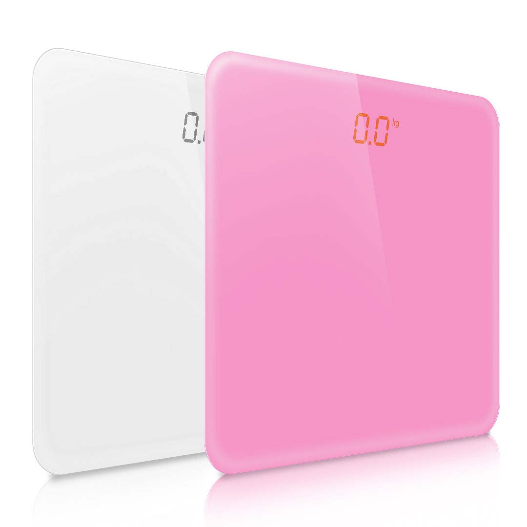 NNEAGS 2X 180kg Digital Fitness Weight Bathroom Gym Body Glass LCD Electronic Scales Pink-0