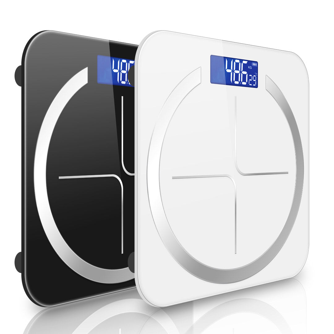 NNEAGS 2X 180kg Glass LCD Digital Fitness Weight Bathroom Body Electronic Scales Black/White-0