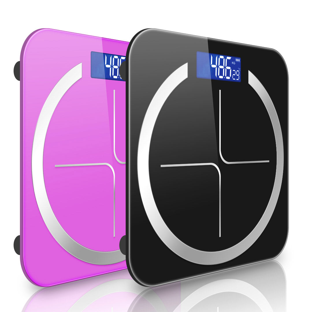 NNEAGS 2X 180kg Glass LCD Digital Fitness Weight Bathroom Body Electronic Scales Black/Pink-0
