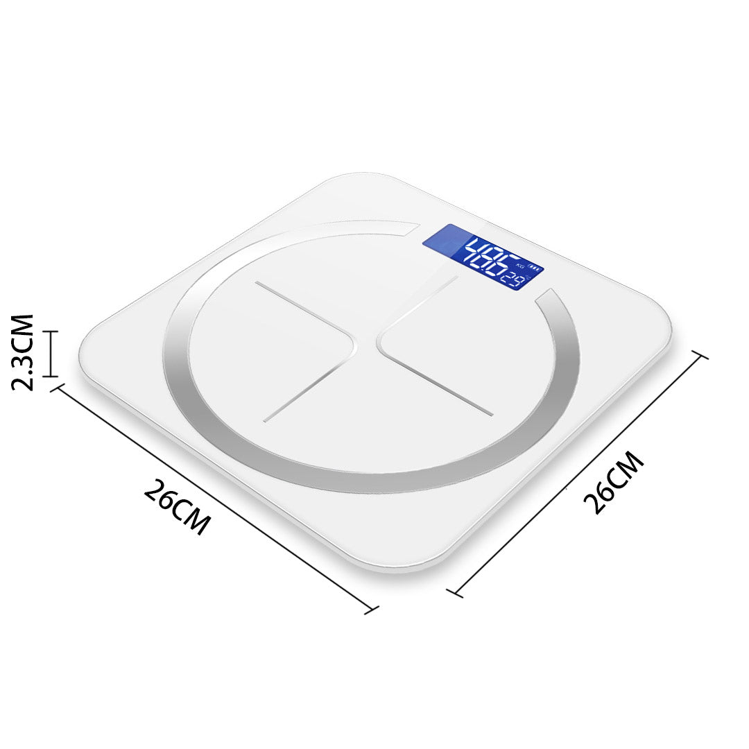 NNEAGS 2X 180kg Glass LCD Digital Fitness Weight Bathroom Body Electronic Scales Black/White-1