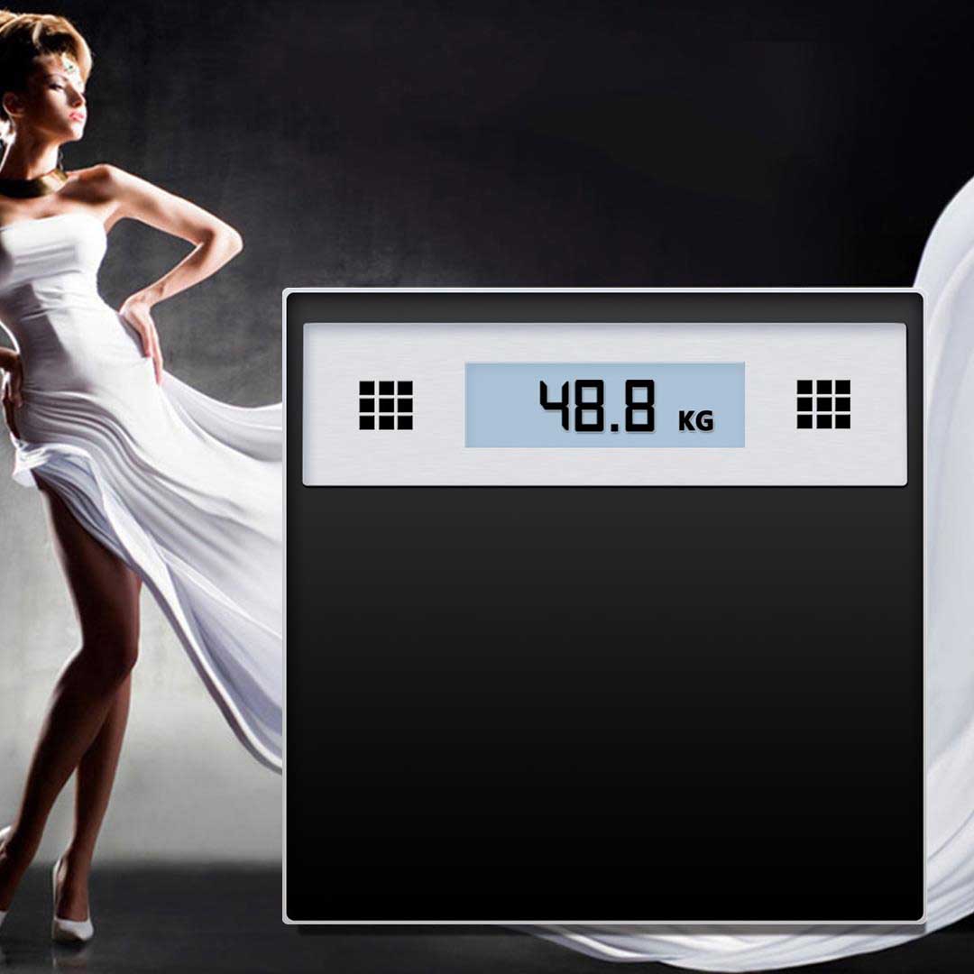 NNEAGS 180kg Electronic Talking Scale Weight Fitness Glass Bathroom Scale LCD Display Stainless-3