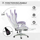 Chaise gaming fauteuil gaming ergonomique avec dossier inclinable à 135° et soutien lombaire, 65 x 65 x 121-129 cm blanc