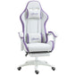 Chaise gaming fauteuil gaming ergonomique avec dossier inclinable à 135° et soutien lombaire, 65 x 65 x 121-129 cm blanc