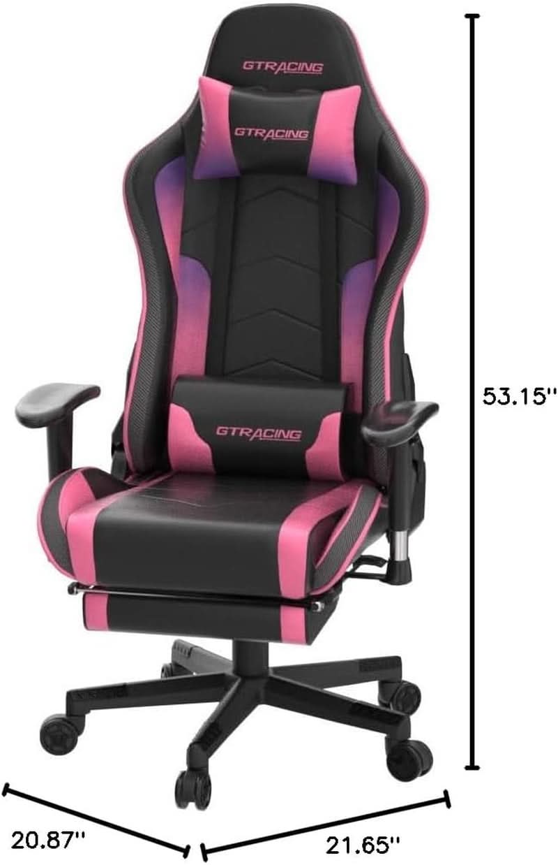 Ergonomischer Gaming Stuhl mit Bluetooth Lautsprechern und Fußstütze