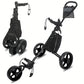 Faltbarer 3 Rad Golf Trolley aus Aluminium in Schwarz