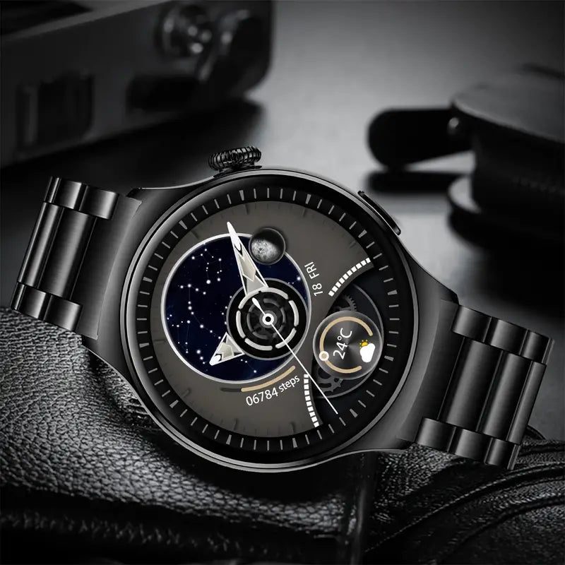 Smart Watch Big Screen Custom Dial Answer Call Fitness Tracker Sport Smart Watch For Men - Black-3