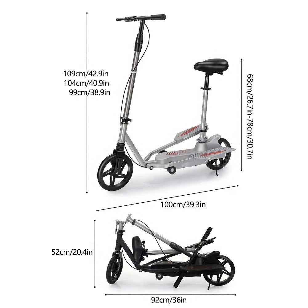 Black Stainless Steel Scooter with Rear Suspension-1