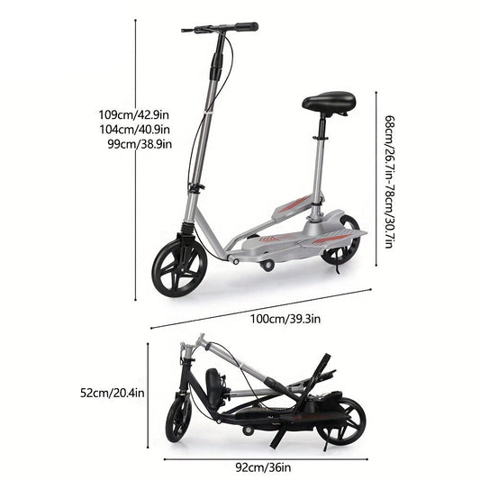 Black Stainless Steel Scooter with Rear Suspension-1
