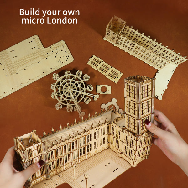 TimeCraft Big Ben 3D Holzpuzzle – DIY Modell mit Uhrfunktion