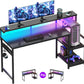 55 Inch Gaming Desk With LED Lights-0