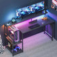 55 Inch Gaming Desk With LED Lights-1
