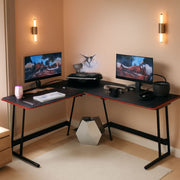 Homall L Gaming Schreibtisch mit Monitoraufsatz in Schwarz