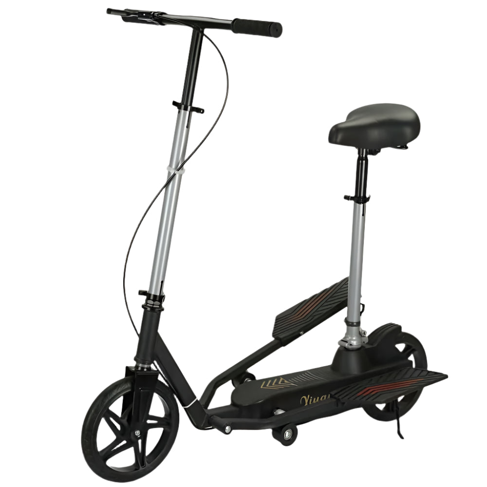 Black Stainless Steel Scooter with Rear Suspension-0