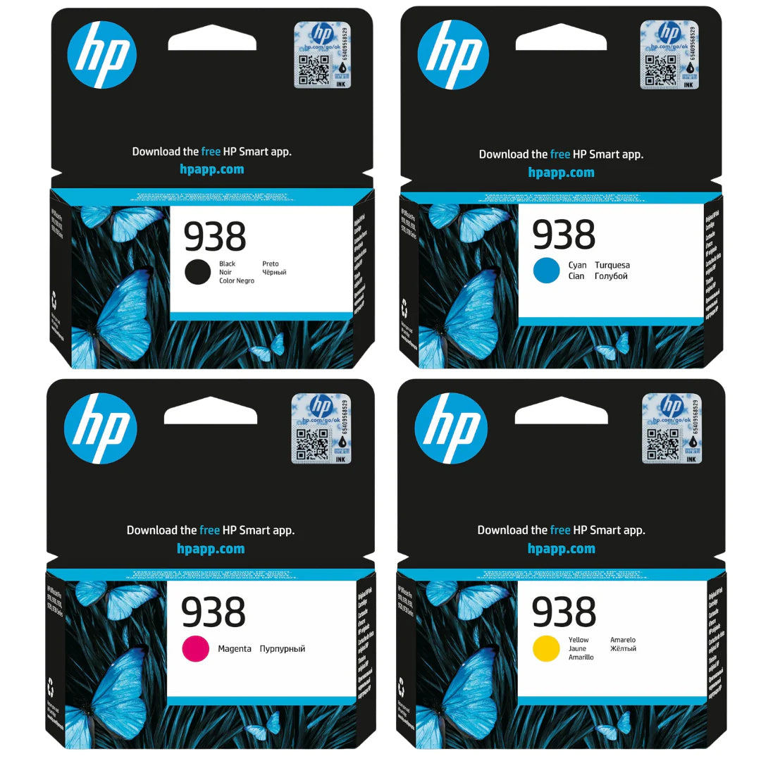 HP 938 Original Tintenpatronen Set Schwarz, Cyan, Magenta und Gelb