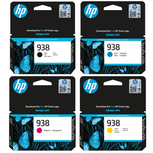 HP 938 Original Tintenpatronen Set Schwarz, Cyan, Magenta und Gelb