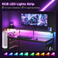 55 Inch Gaming Desk With LED Lights-3