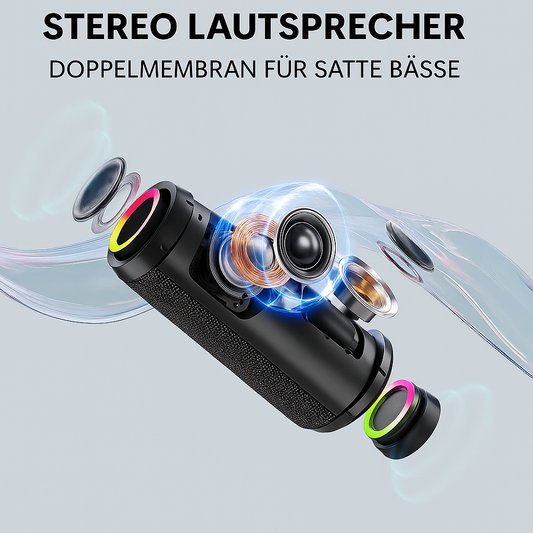 Wasserdichter Bluetooth Lautsprecher mit 20 W, Bass Boost und RGB Licht