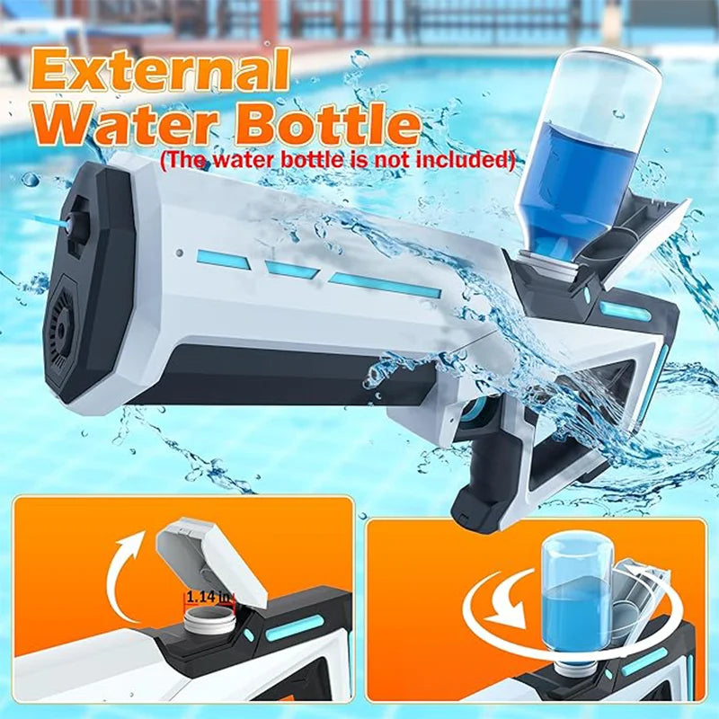 NNEOBA elektrische Wasserpistole mit Akku und Lichteffekten