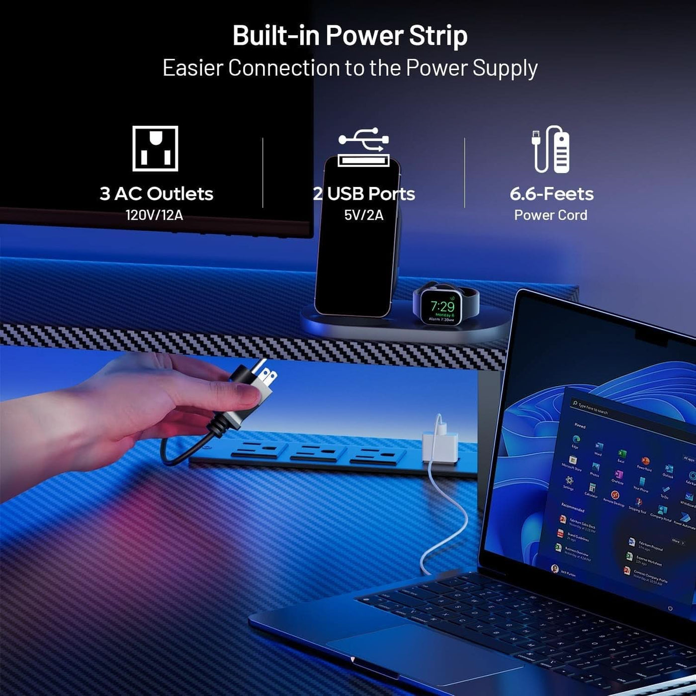 Gaming-Schreibtisch mit erhöhter Monitorablage für eine ergonomische Sitzposition und mehr Komfort beim Spielen.