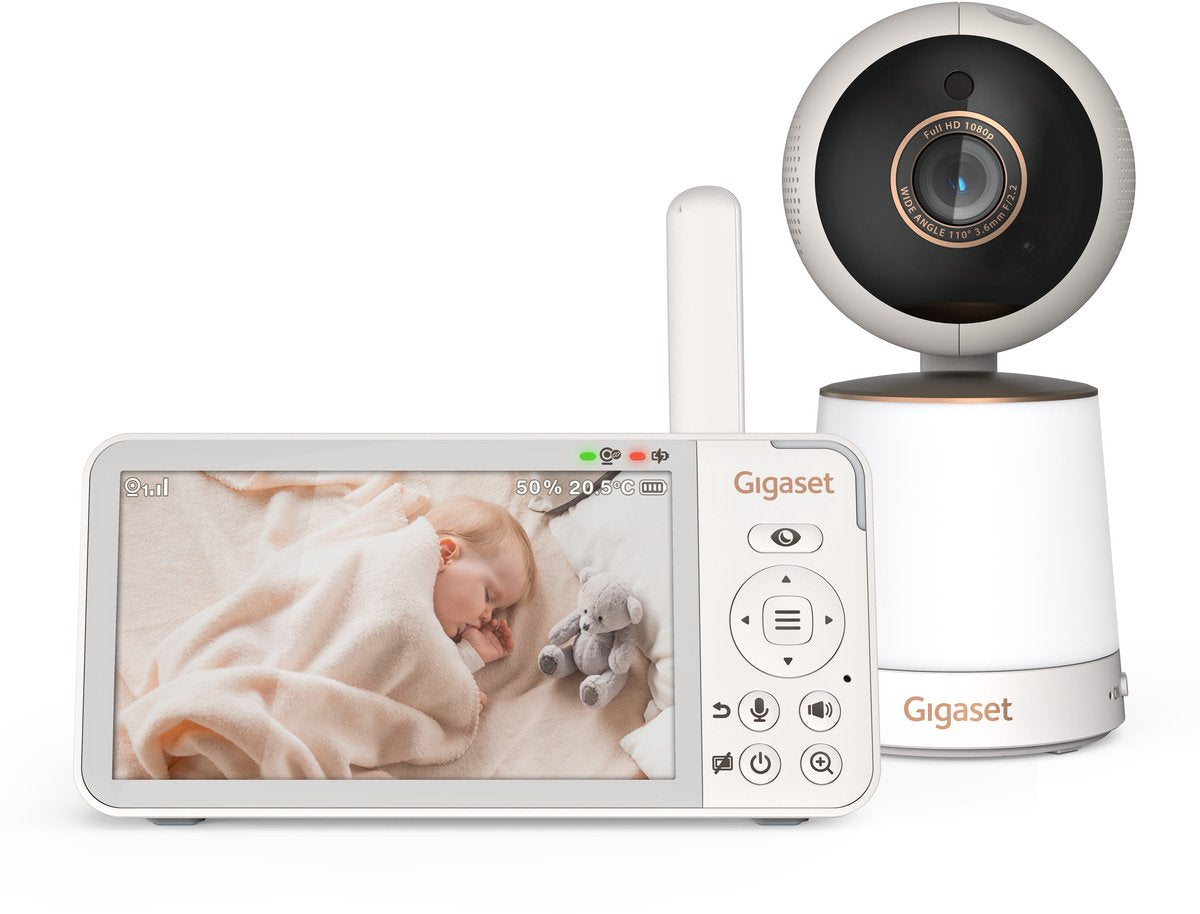 Gigaset Video Babyphone mit Full-HD-Kamera und Farbdisplay zur komfortablen Überwachung Deines Babys.