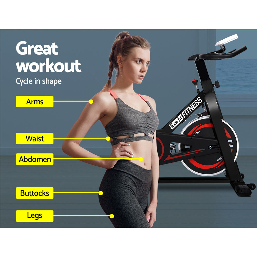 NNEDSZ Spin Exercise Bike Cycling Fitness Commercial Home Workout Gym Black-3