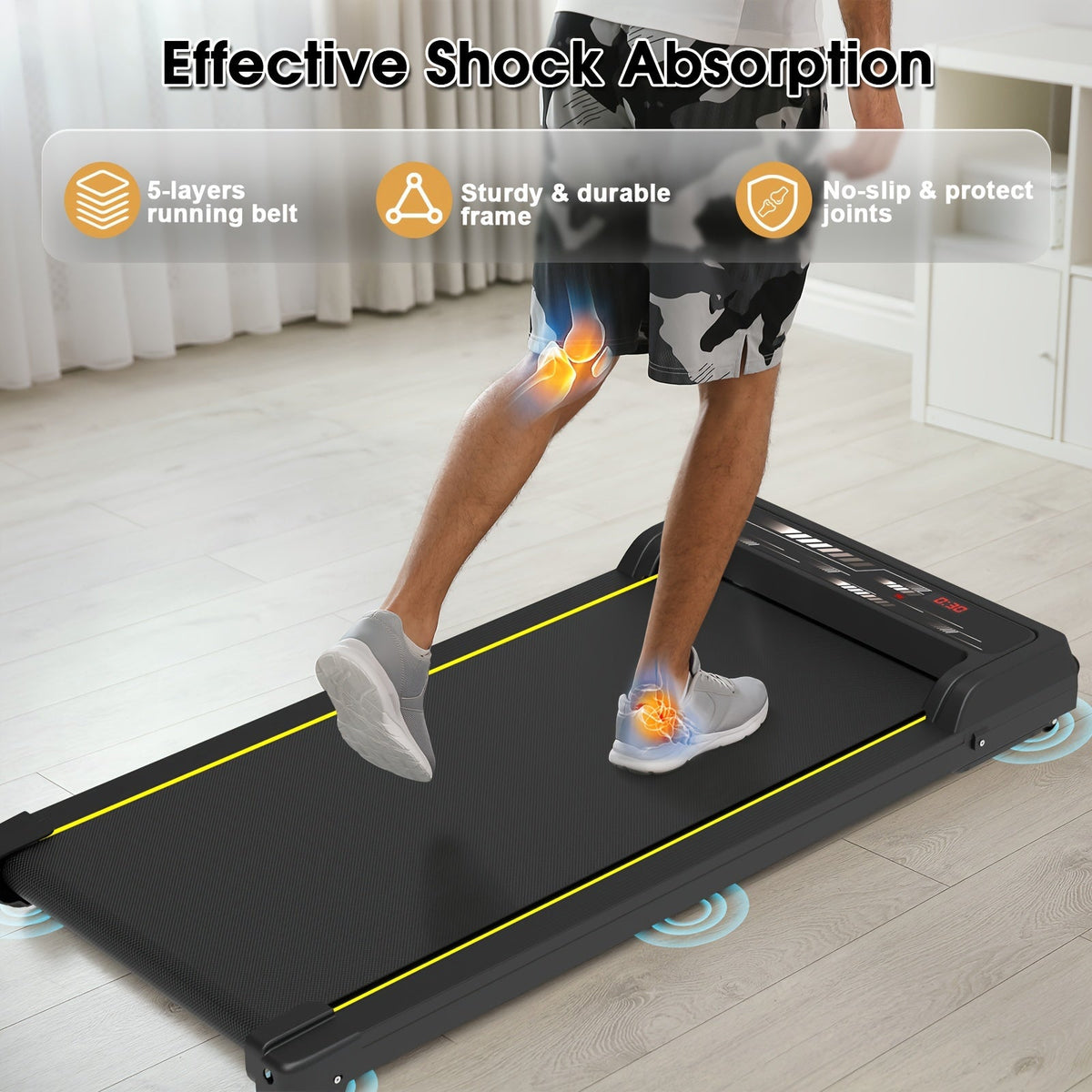 Walking Pad Laufband für Zuhause und Büro mit LED Display bis 120 kg