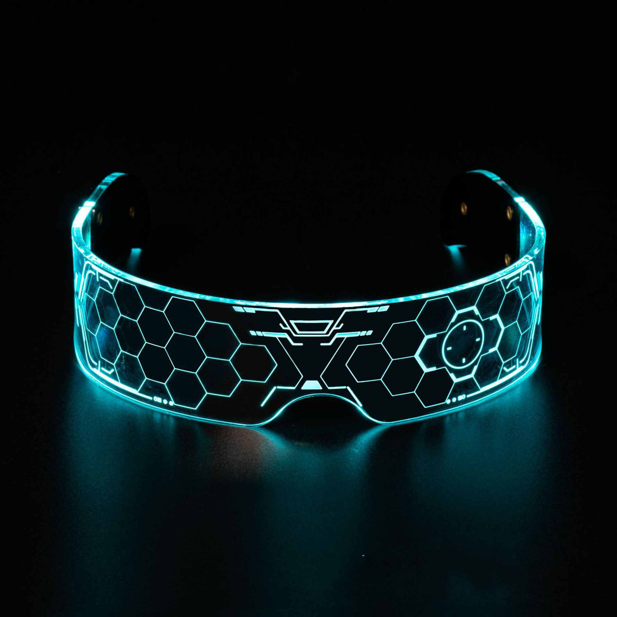b7aFuturistische LED-Cyberpunk-Brille mit leuchtendem Wabenmuster für Party, Festival, Cosplay und Events.b1a4ae5549618e6ddcbdfb0b4b19f
