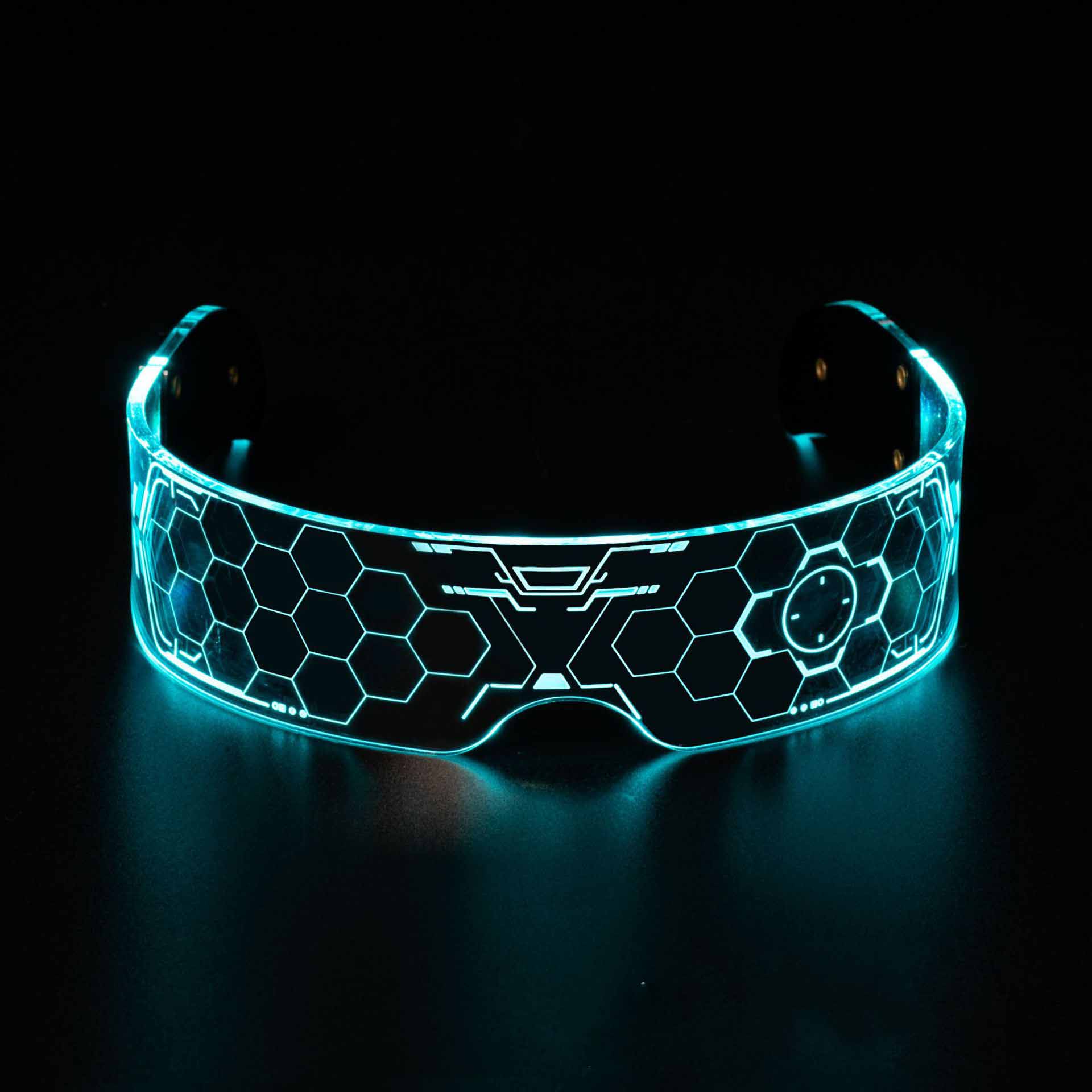 b7aFuturistische LED-Cyberpunk-Brille mit leuchtendem Wabenmuster für Party, Festival, Cosplay und Events.b1a4ae5549618e6ddcbdfb0b4b19f