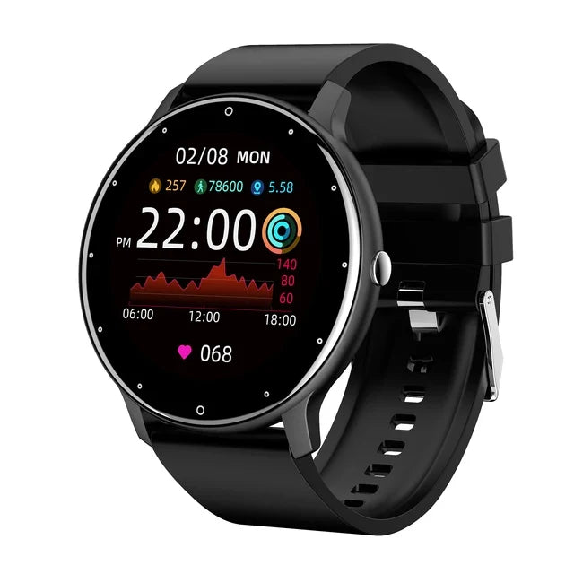 NNEOBA Smart Watch Full Touch Screen Fitness Tracker IP68 (Black)-0