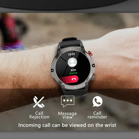Smart Watch Military C21 Bluetooth Fitness Tracker for Men (Black)-1