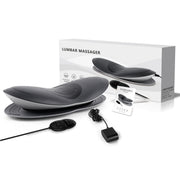 Elektrisches Nackenmassagegerät mit ergonomischer Form und Fernbedienung für entspannte Anwendung zu Hause.
