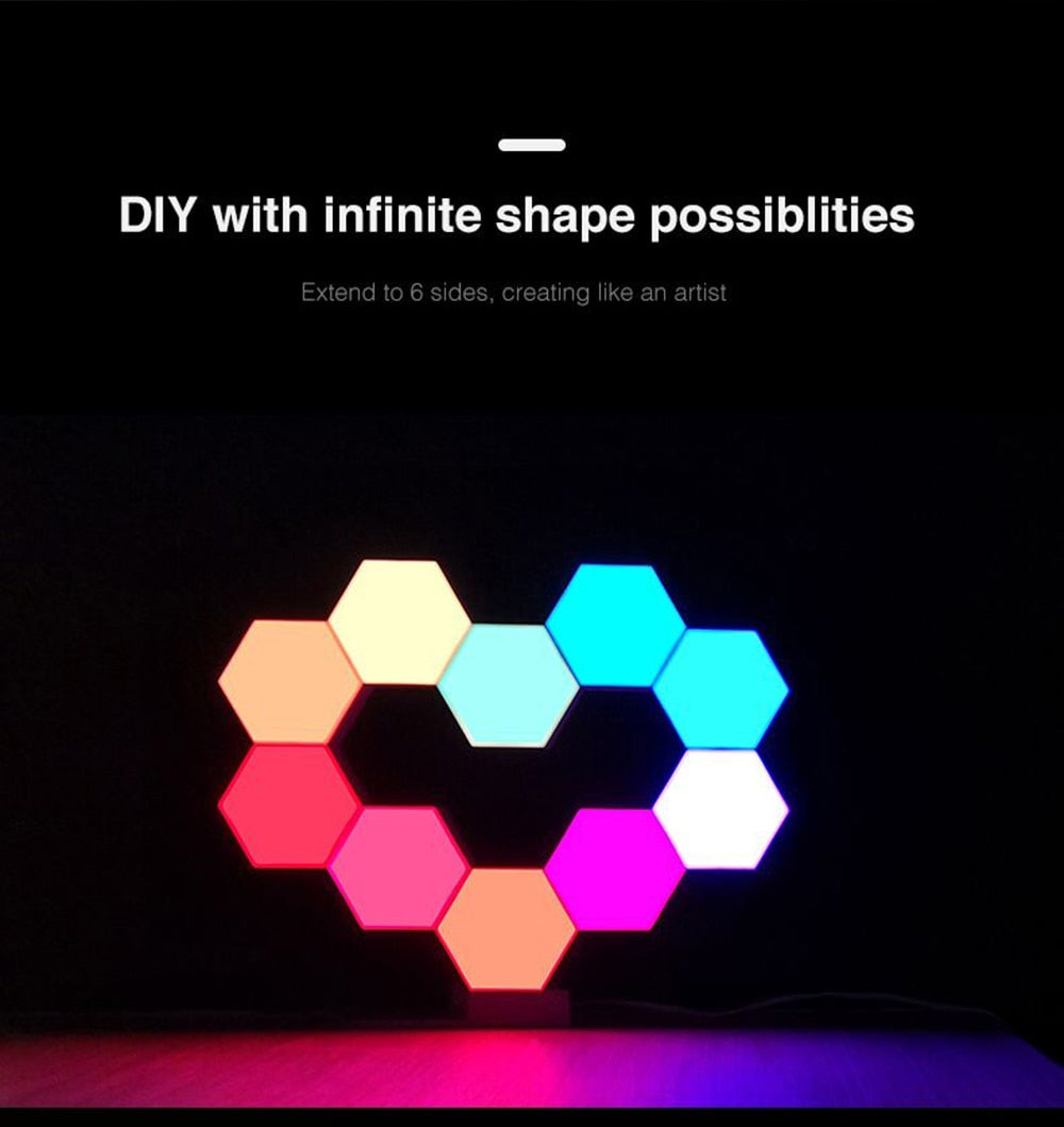 Modulare Quantum LED Wandlampe mit App-Steuerung