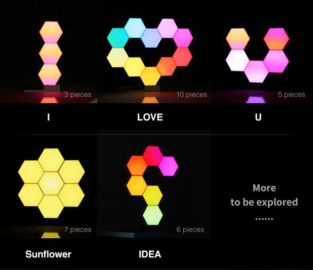 Modulare Quantum LED Wandlampe mit App-Steuerung