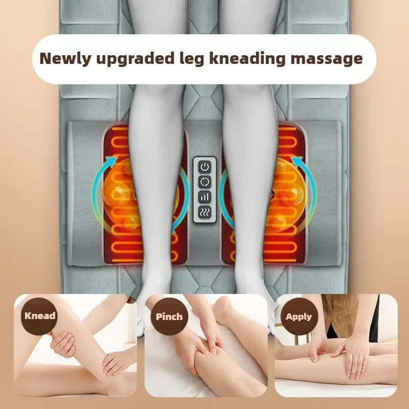 Electric Full Body Massage Mattress with Heat, Airbag, and Kneading Grey-1