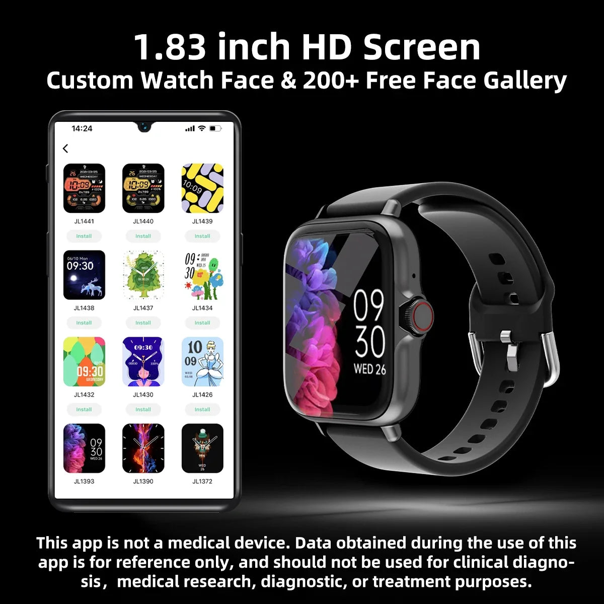 NNEOBA Smart Watch Fitness Tracker Black-2