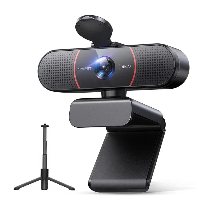 4K USB Webcam mit Autofokus, Mikrofonen und Stativ