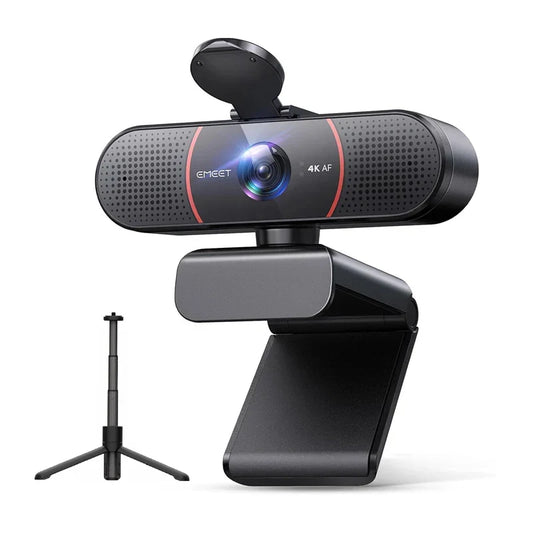 4K USB Webcam mit Autofokus, Mikrofonen und Stativ
