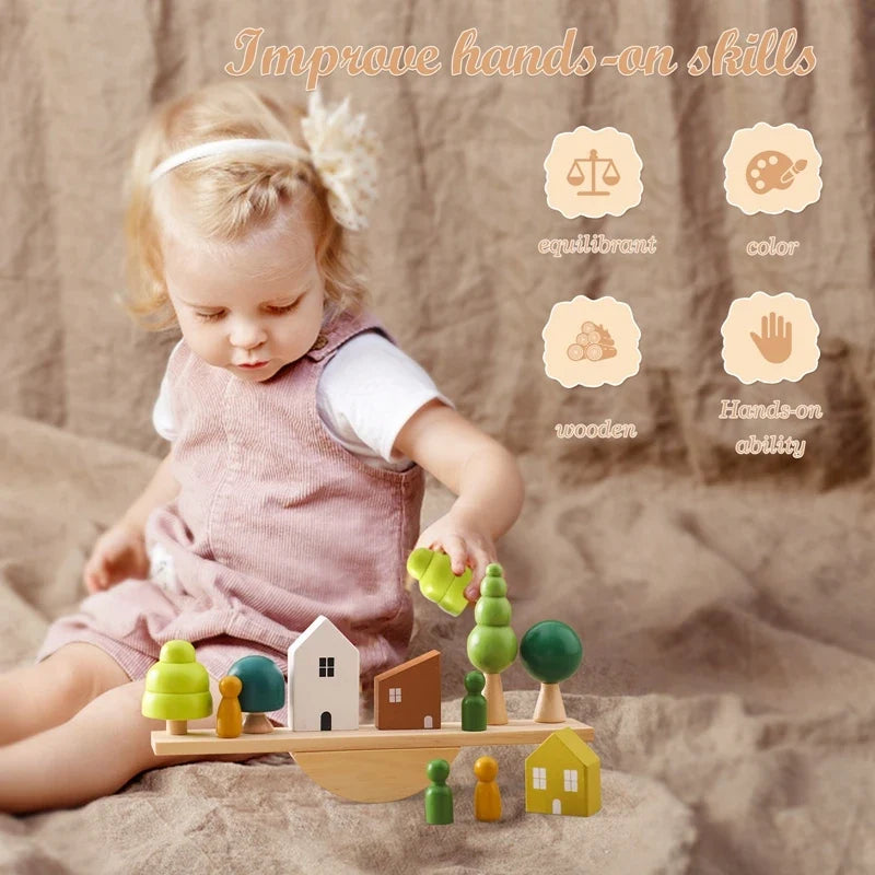 Montessori Wooden Toy Stacking&Threading-4