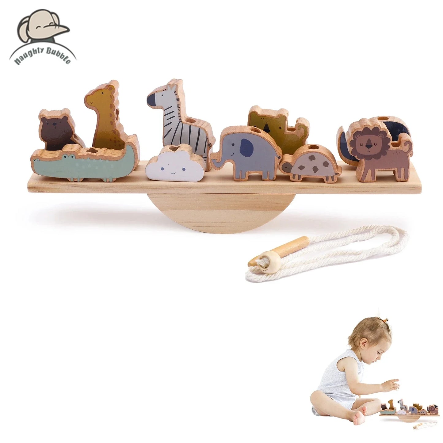 Montessori Wooden Toy Stacking&Threading-20
