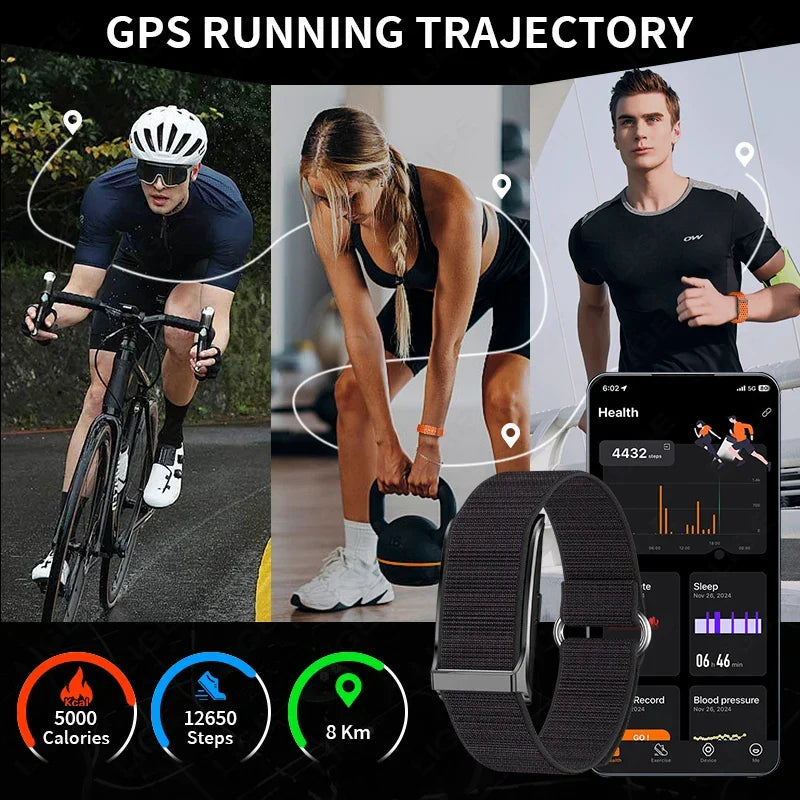 No-Screen Smart Fitness Band Black-3