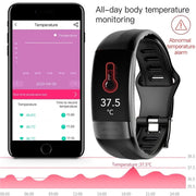 Fitness Bracelet Heart Blood Body Monitoring Black-4