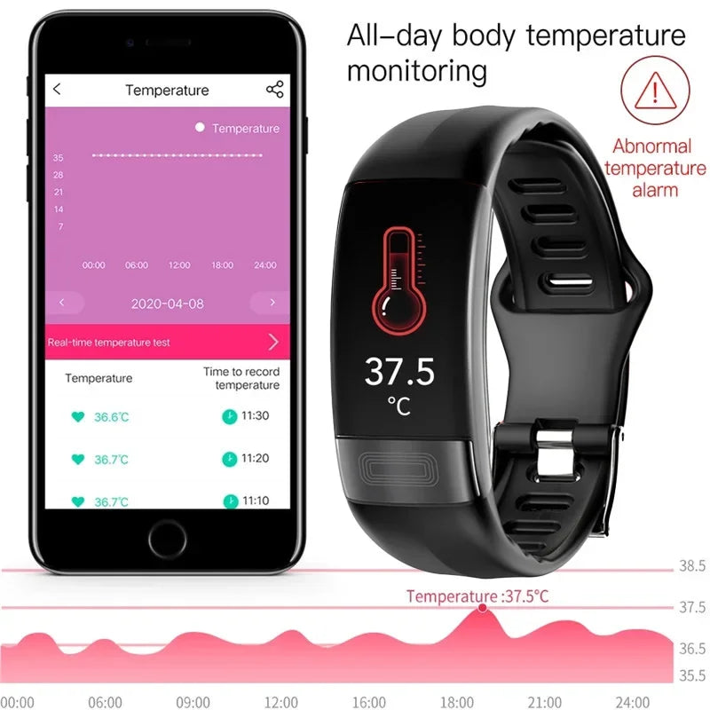 Fitness Bracelet Heart Blood Body Monitoring Black-4